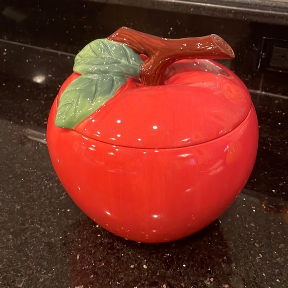 Kitchen Red Apple Shaped Cookie Jar Red Apple Kitchen Theme Poshmark